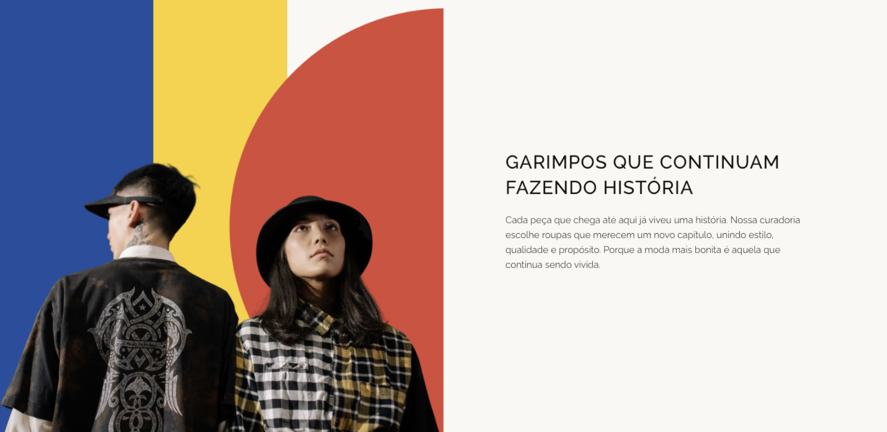 Exemplo de seção Artigo contando a história por trás das peças, sem botão de chamada